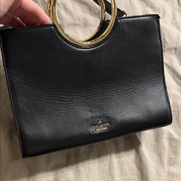 Kate Spade Black Shoulder Bag with Silver Rings - Picture 6 of 6